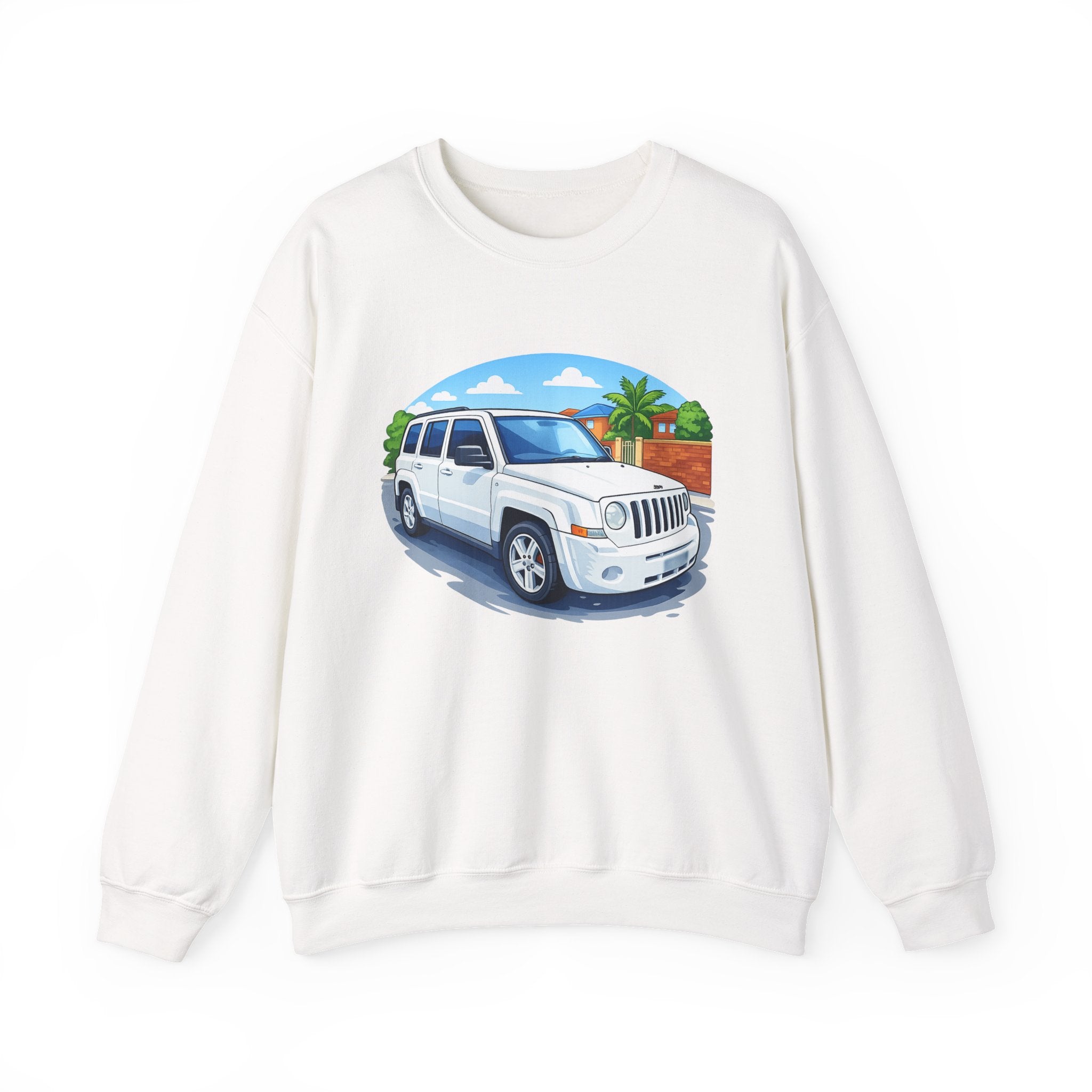 Jeep SUV Illustration Crewneck Sweatshirt — Coastal Road Trip Vibe