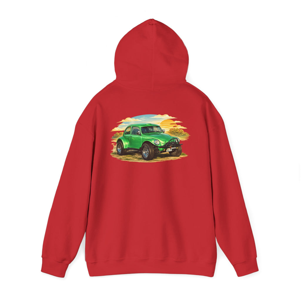Vintage Green Beetle Hoodie - Classic Retro Car Sweatshirt