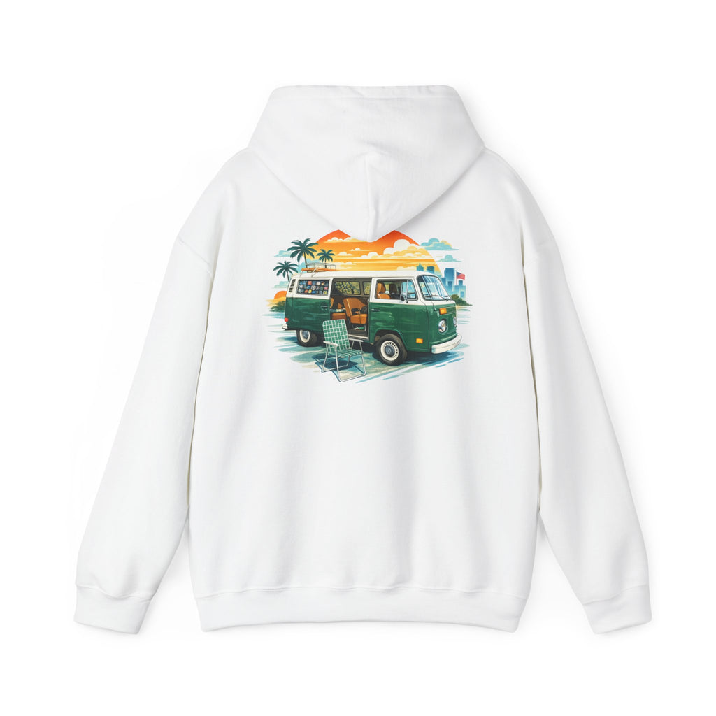 Vintage VW Camper Hoodie – Retro Surf Van Sunset Pullover