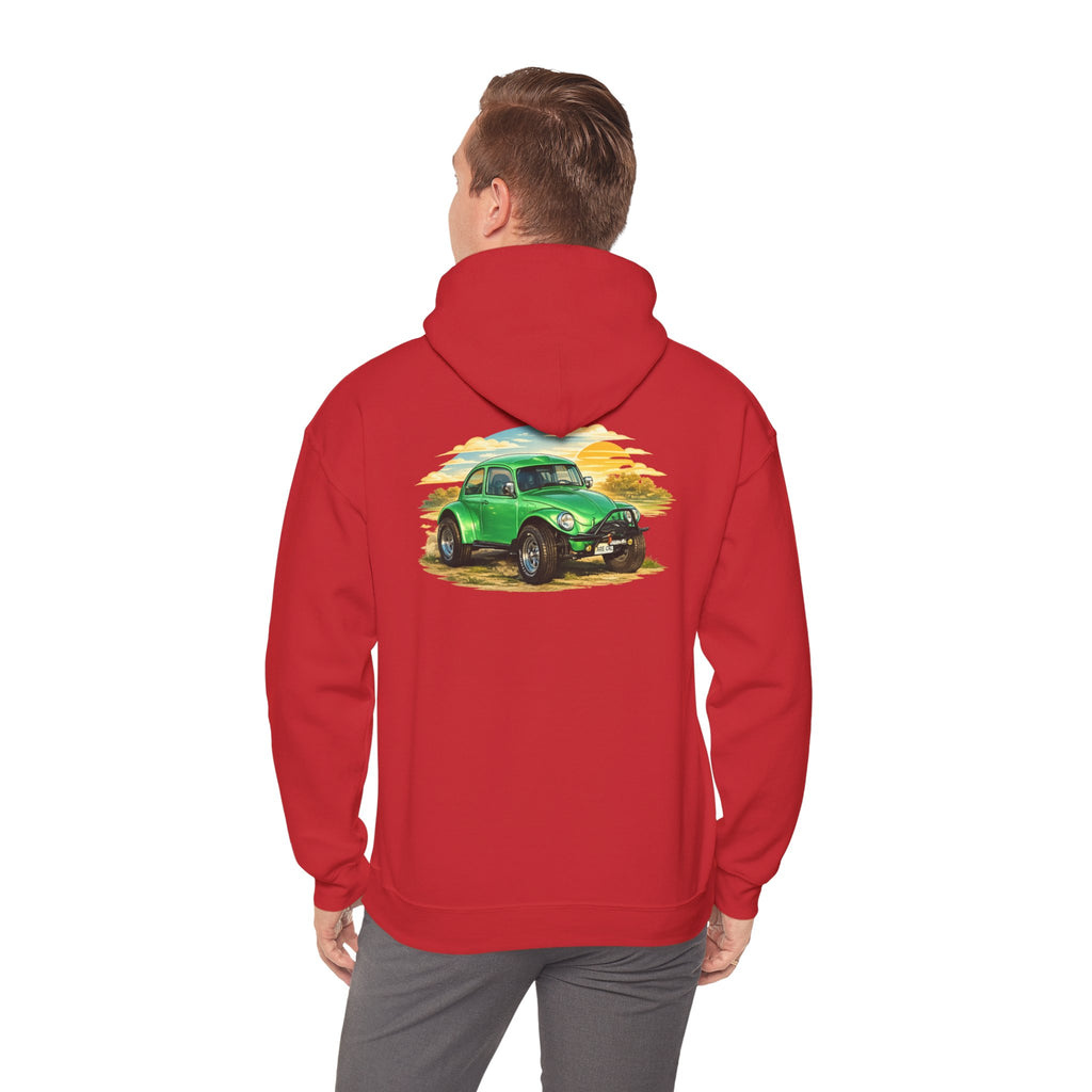 Vintage Green Beetle Hoodie - Classic Retro Car Sweatshirt