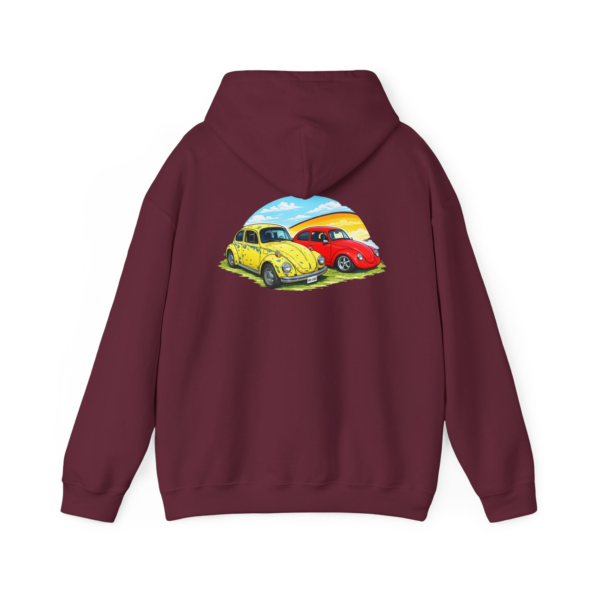 Classic VW Beetle Sunset Hoodie — Vintage Car Graphic Pullover