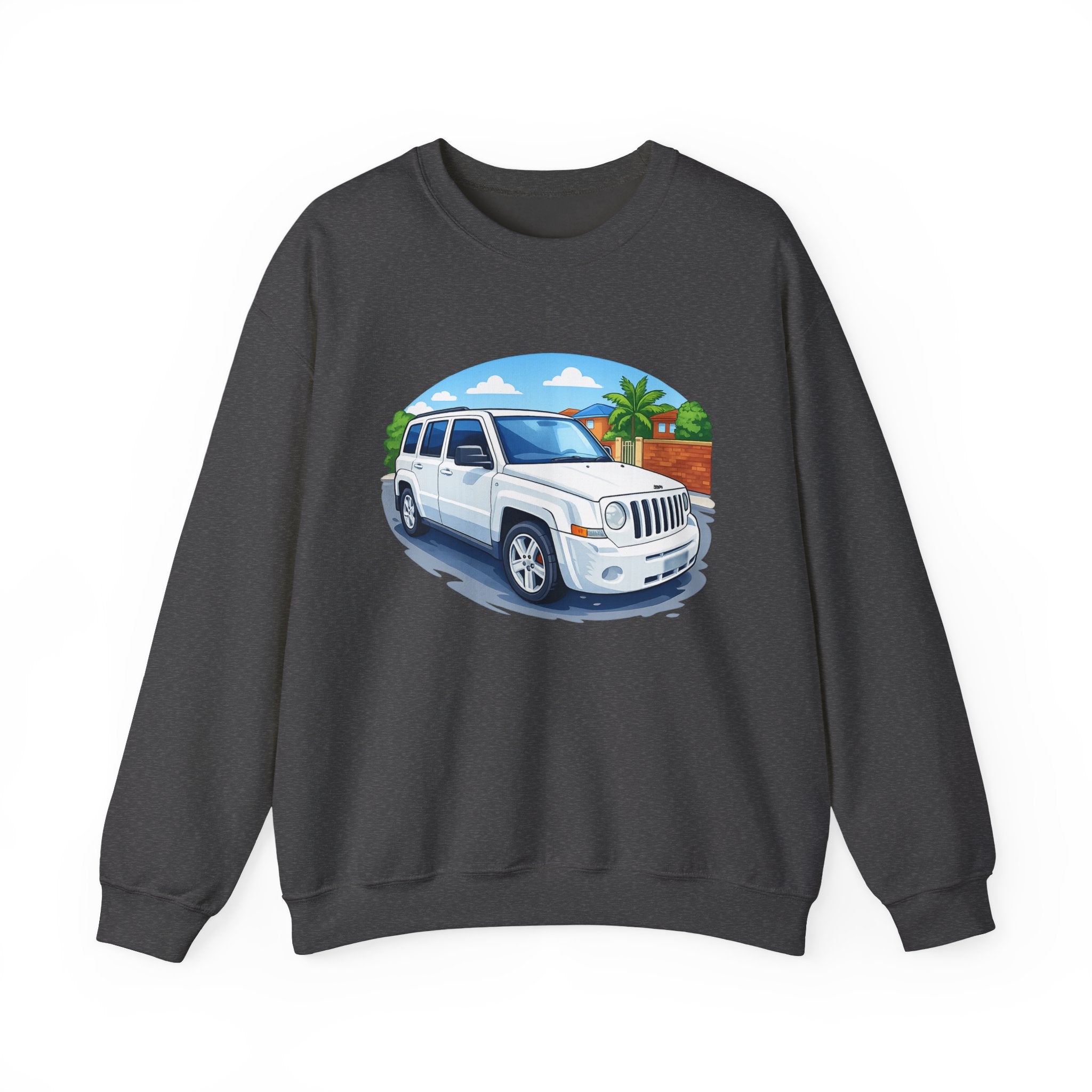 Jeep SUV Illustration Crewneck Sweatshirt — Coastal Road Trip Vibe