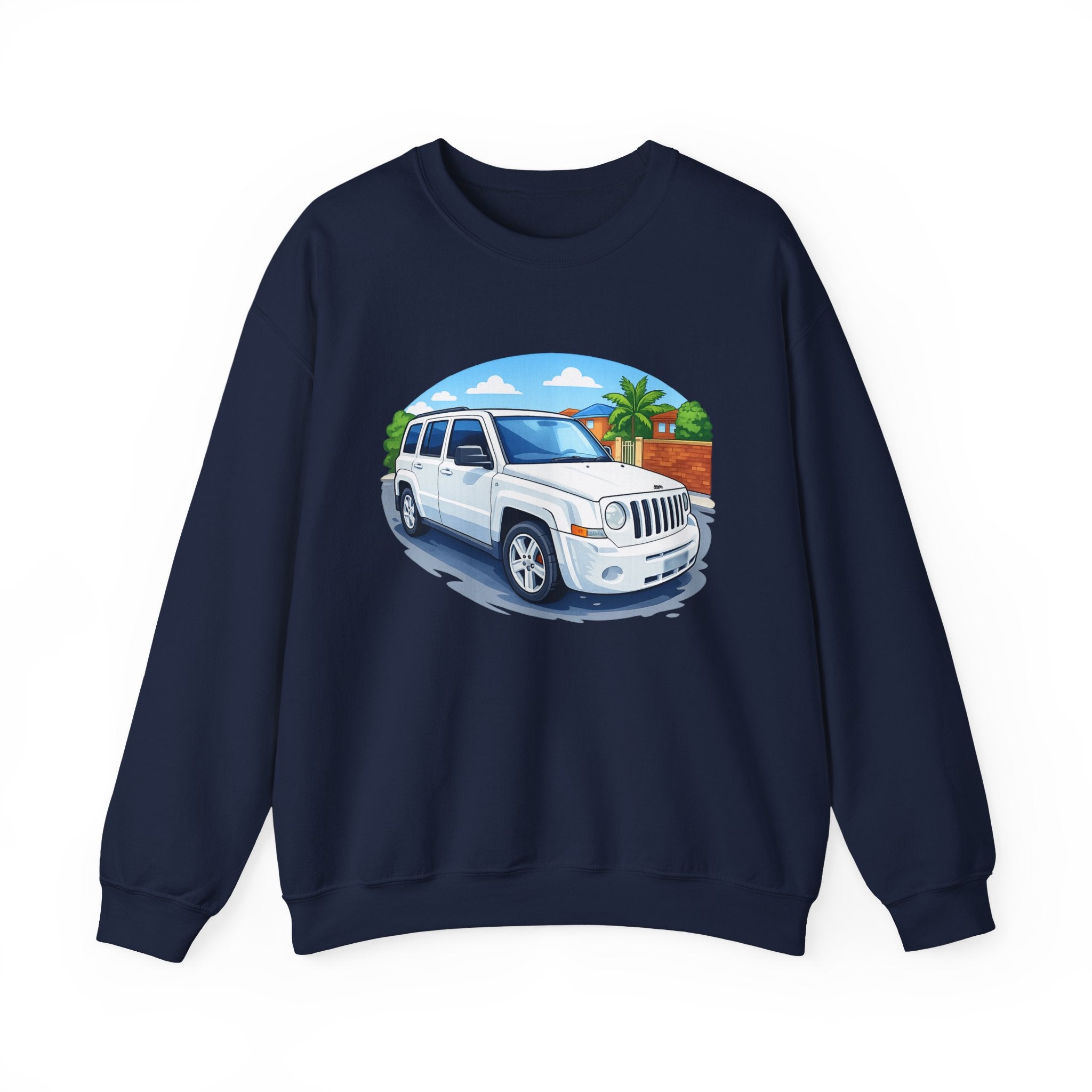 Jeep SUV Illustration Crewneck Sweatshirt — Coastal Road Trip Vibe