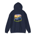 Car Sunset Hoodie – Vintage Blue Mustang Scenic Graphic Sweatshirt