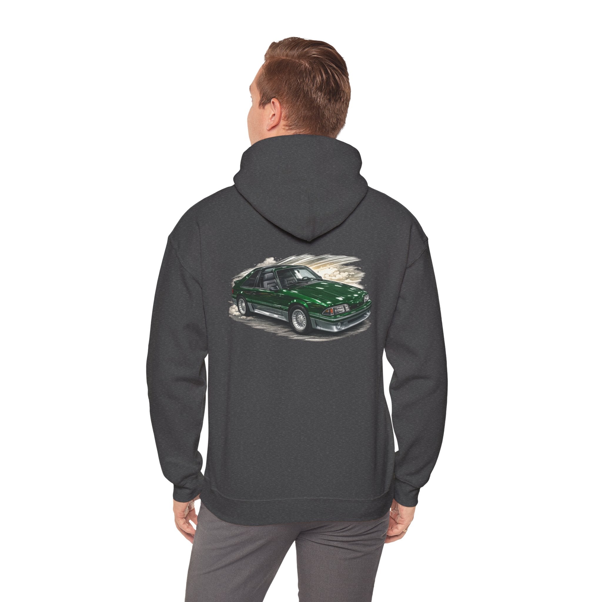 Car Hoodie — Green Sports Car Illustration Pullover