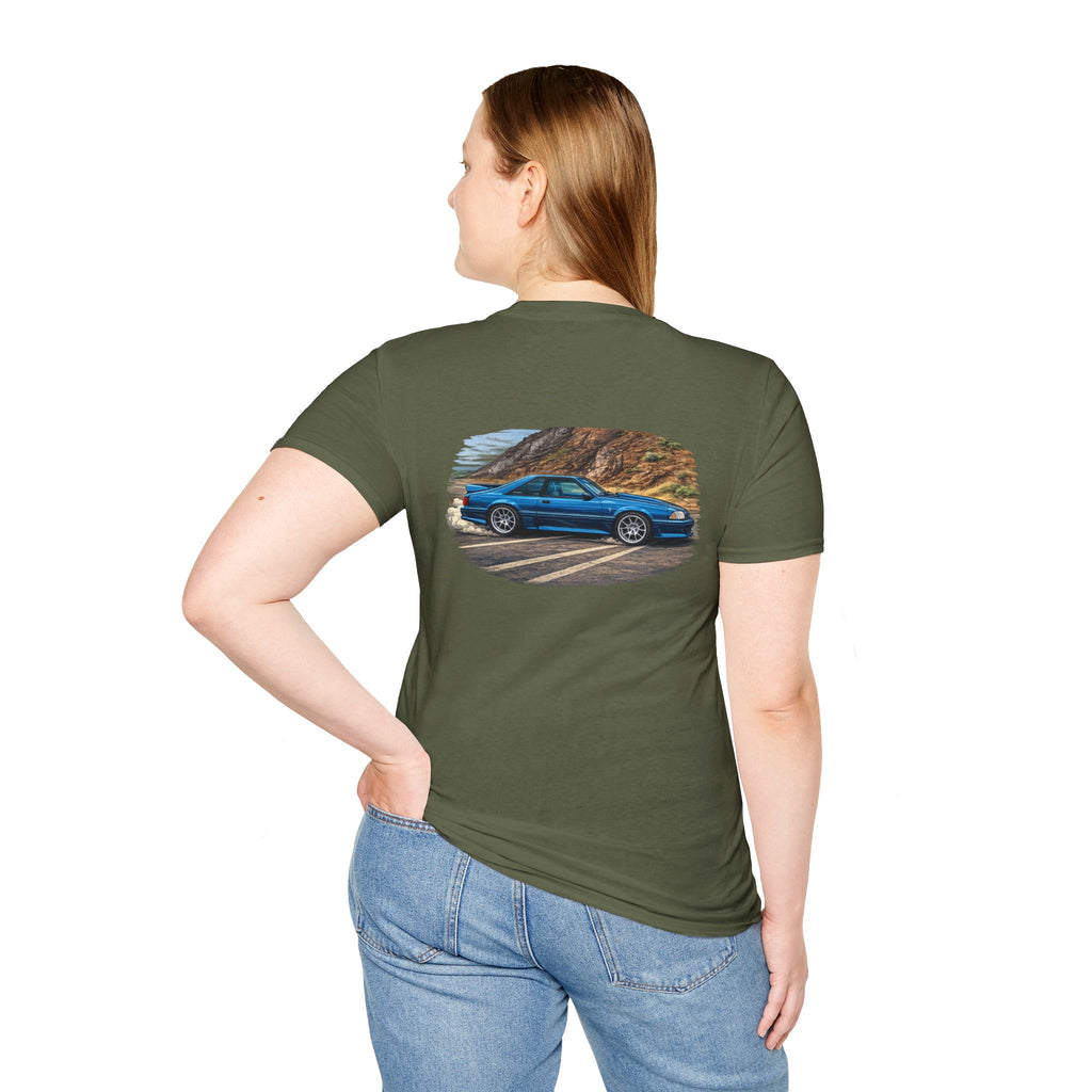 Foxbody Blue T-Shirt — Vintage Roadside Illustration Tee