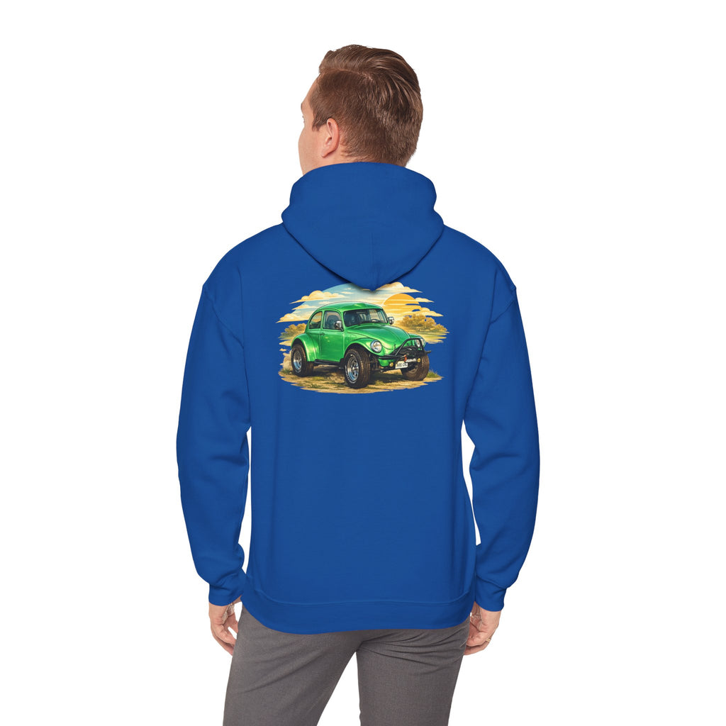 Vintage Green Beetle Hoodie - Classic Retro Car Sweatshirt