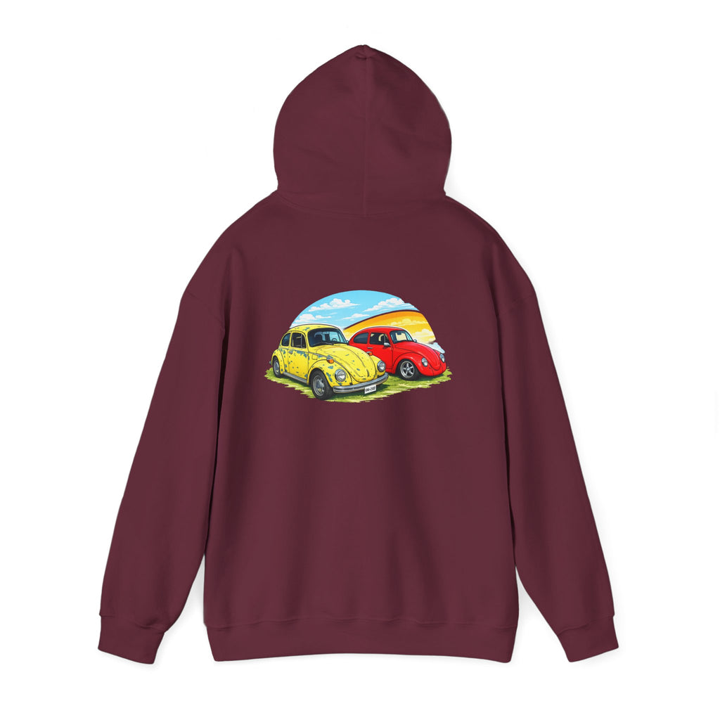 Classic VW Beetle Sunset Hoodie — Vintage Car Graphic Pullover