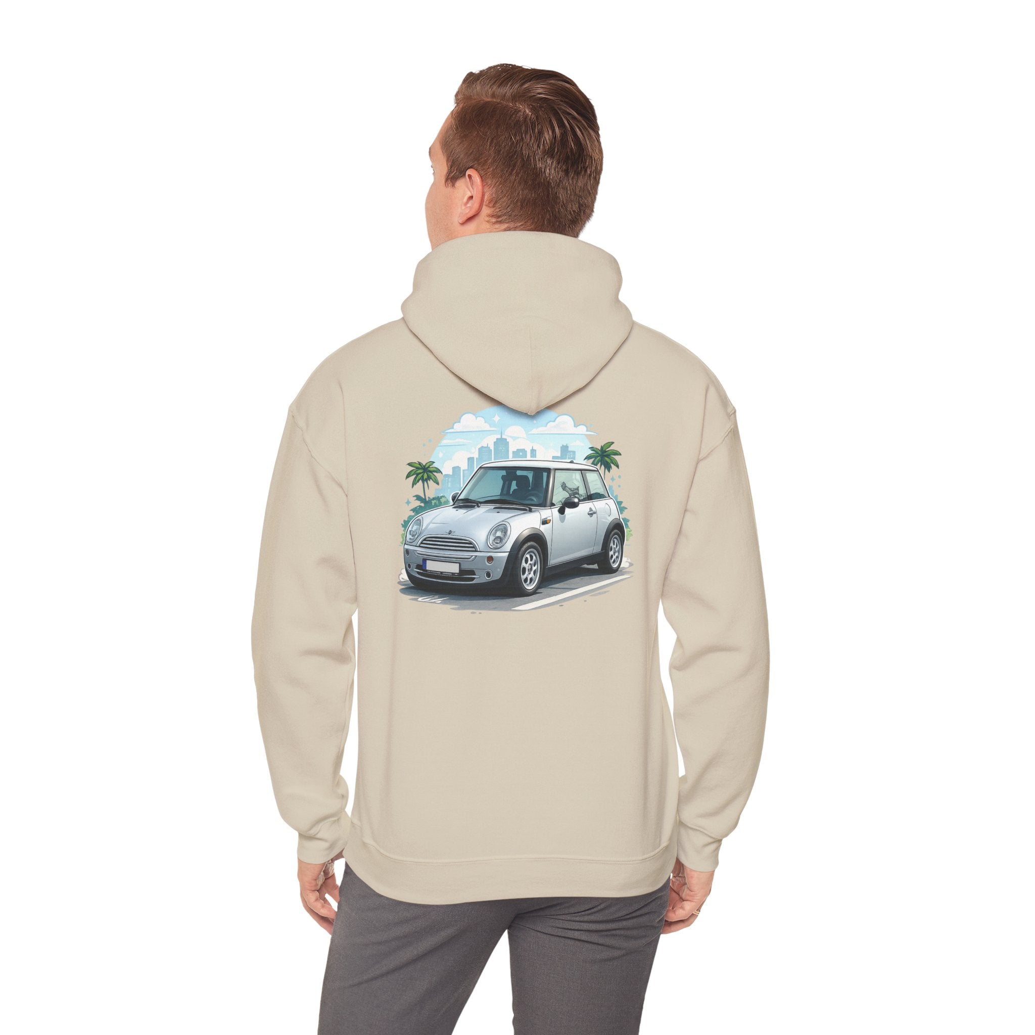 Mini Cooper Beach Hoodie – Vintage Coastal Car Pullover