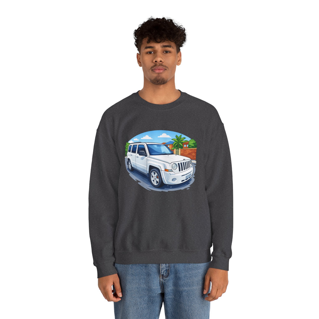 Jeep SUV Illustration Crewneck Sweatshirt — Coastal Road Trip Vibe