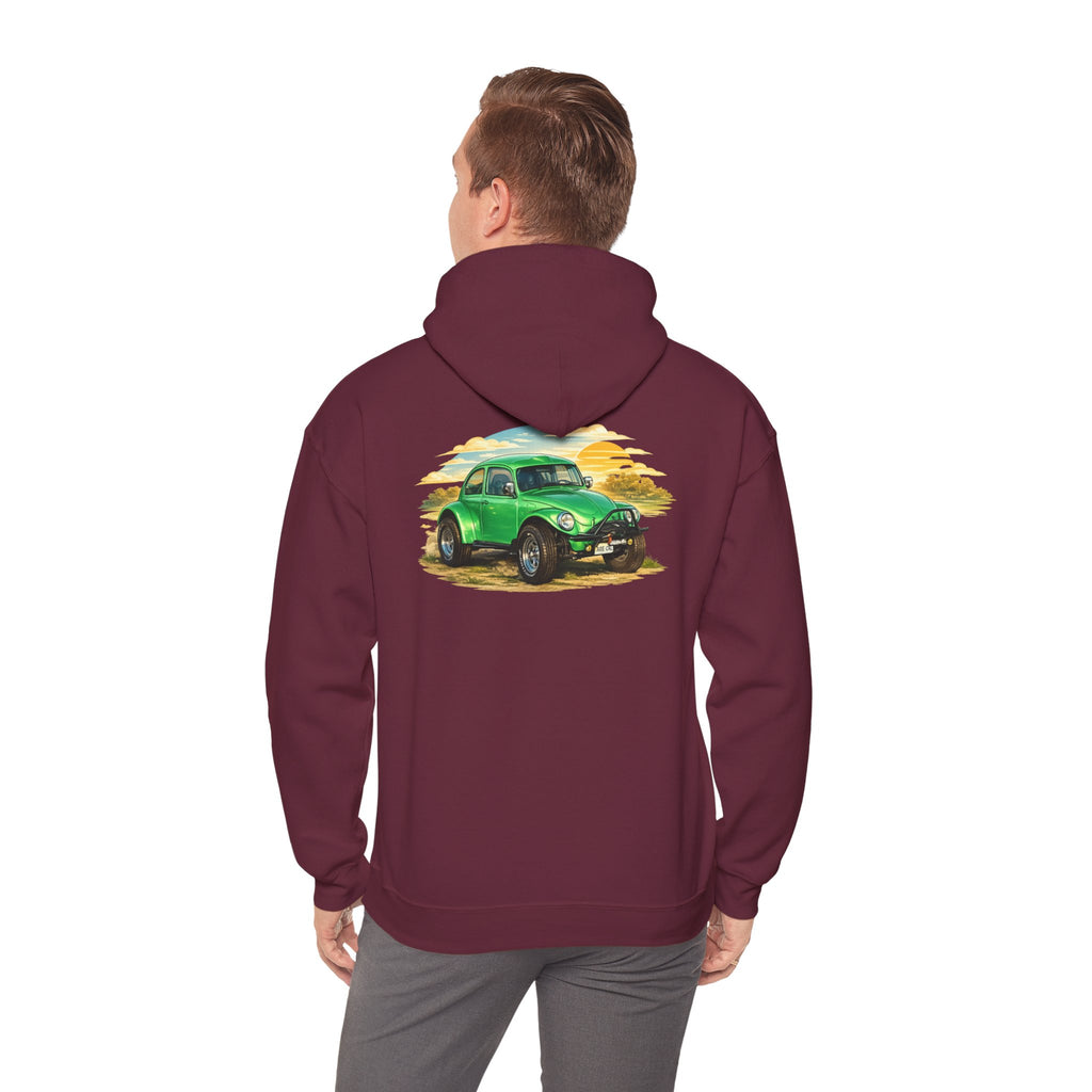 Vintage Green Beetle Hoodie - Classic Retro Car Sweatshirt