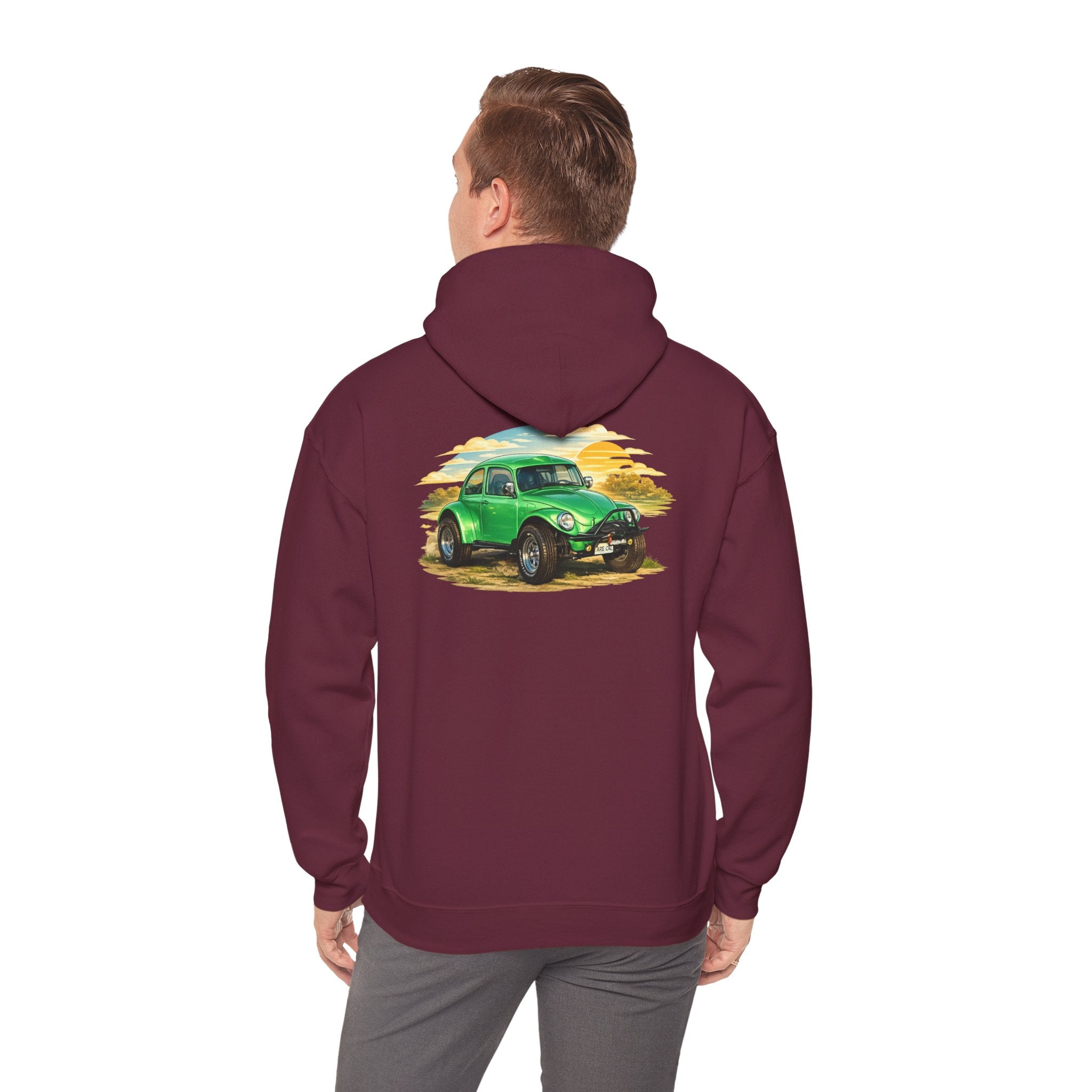 Vintage Green Beetle Hoodie - Classic Retro Car Sweatshirt