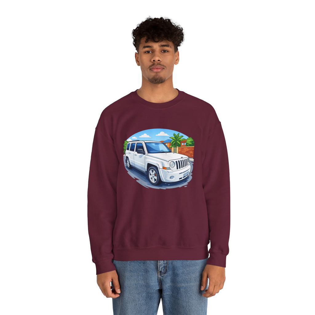 Jeep SUV Illustration Crewneck Sweatshirt — Coastal Road Trip Vibe