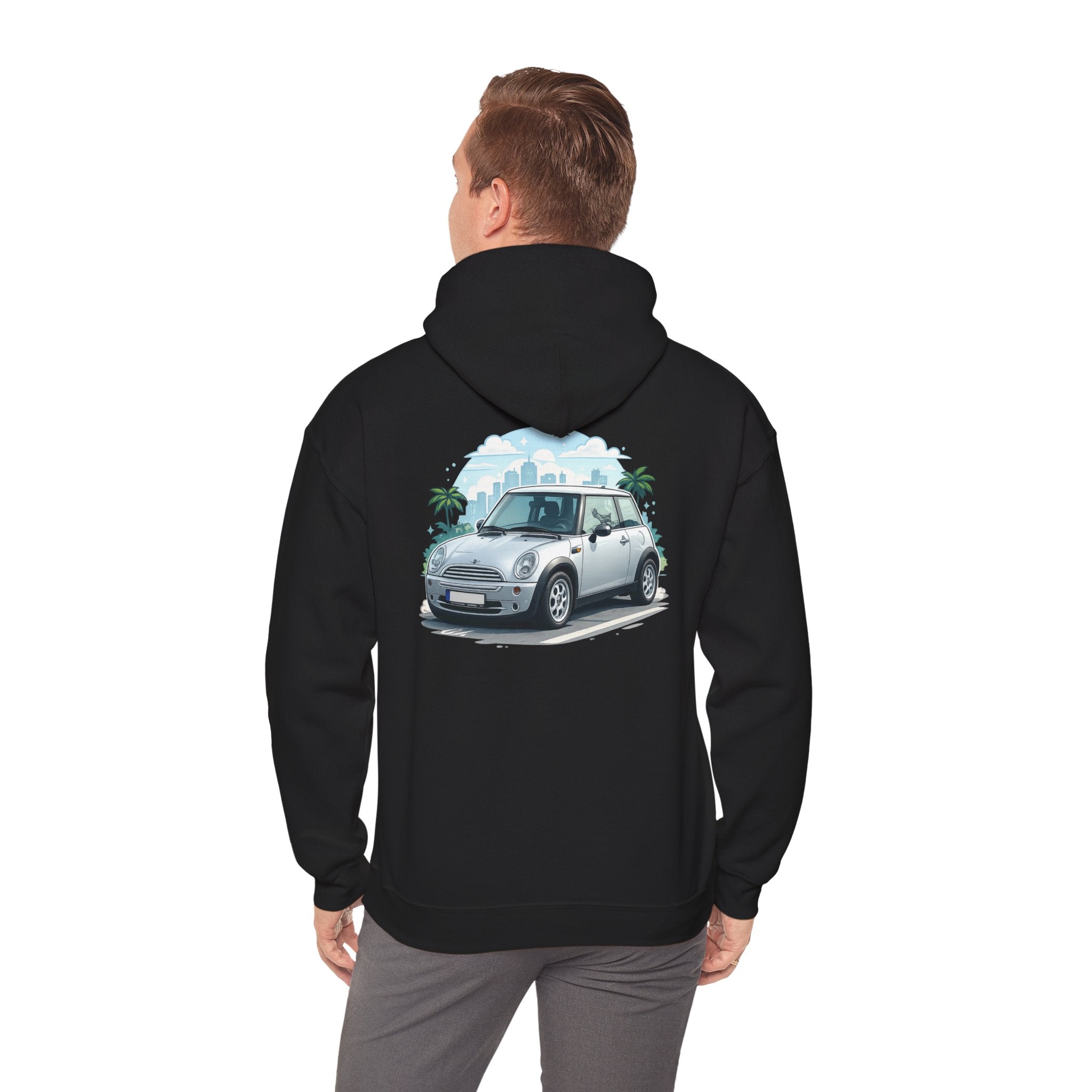 Mini Cooper Beach Hoodie – Vintage Coastal Car Pullover