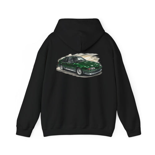 Car Hoodie — Green Sports Car Illustration Pullover