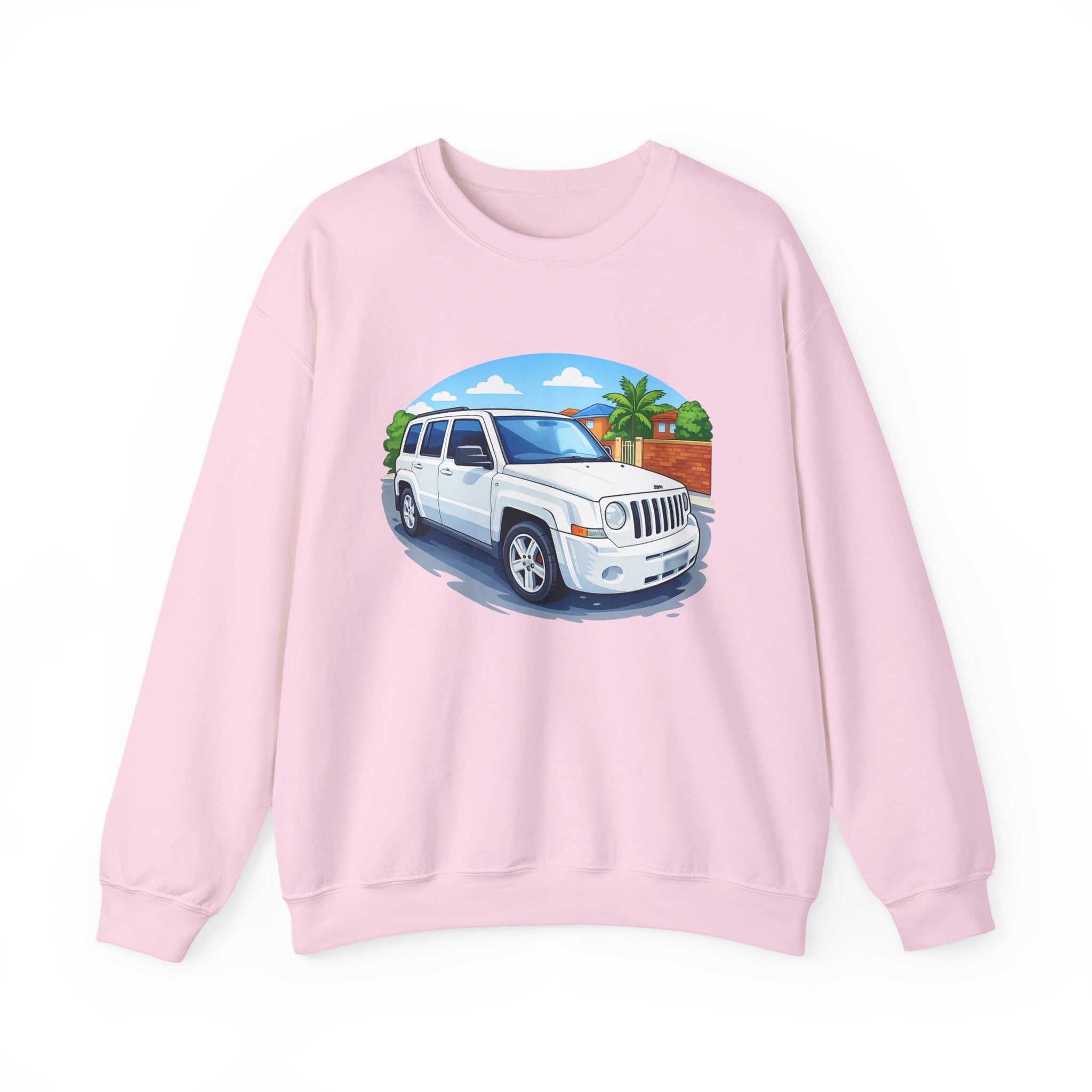 Jeep SUV Illustration Crewneck Sweatshirt — Coastal Road Trip Vibe