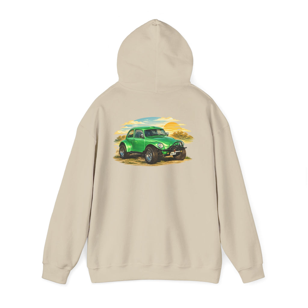 Vintage Green Beetle Hoodie - Classic Retro Car Sweatshirt