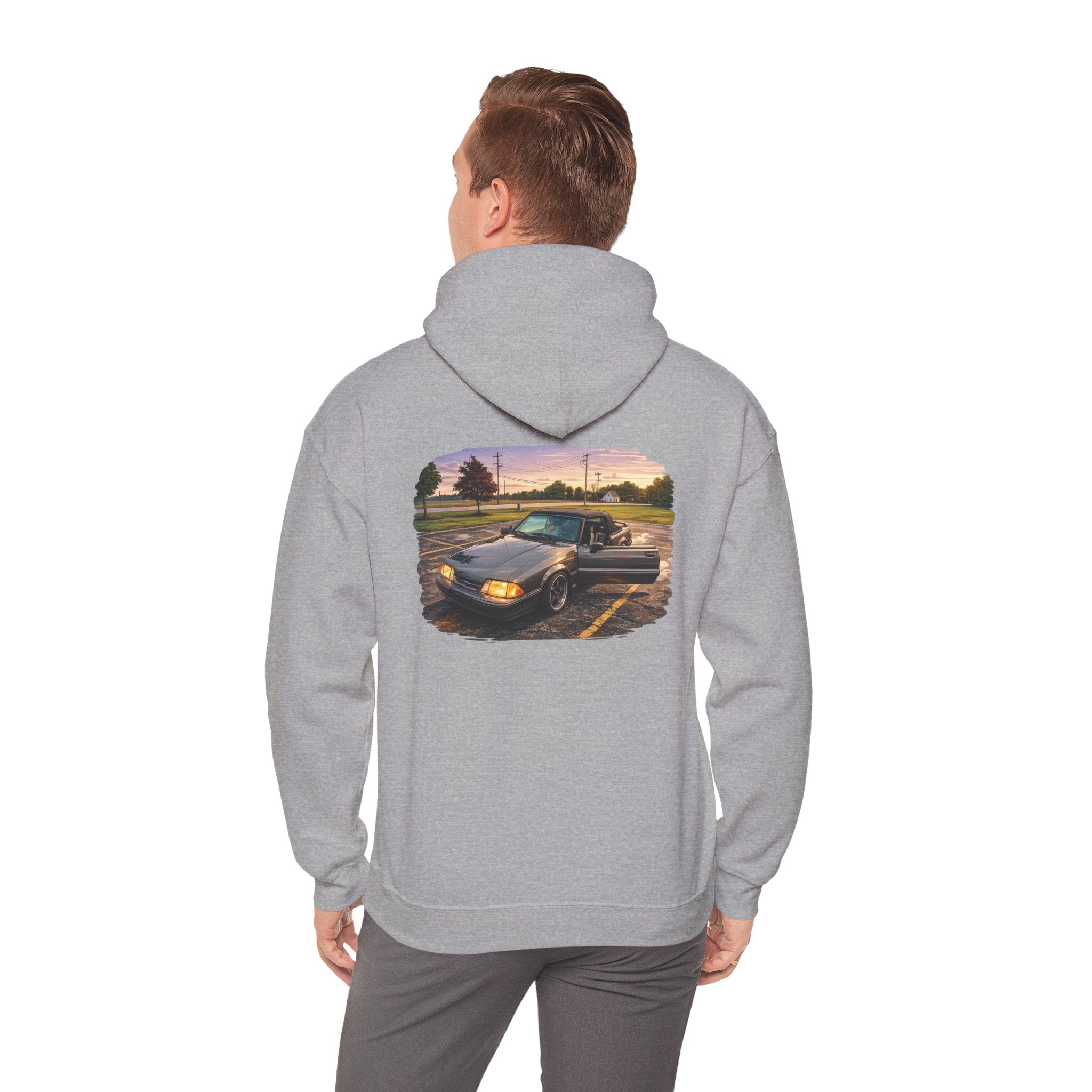 Classic Truck Sunset Hoodie — Vintage Pickup Scenic Graphic Sweatshirt